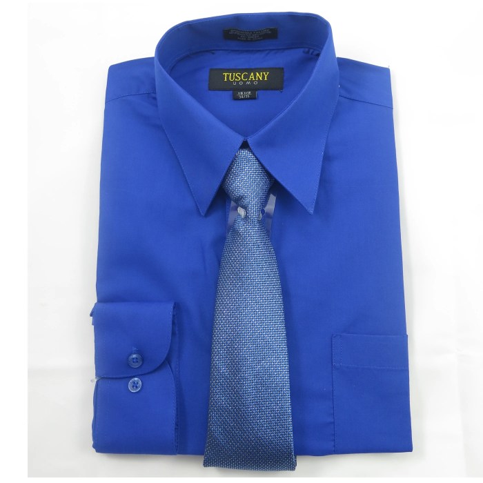 Mens royal blue short sleeve dress shirt